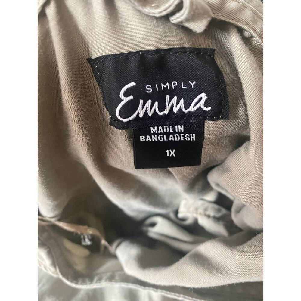 Simply Emma Womens Plus Size 1X Hooded Drawstring Waist Barn Jacket Full Zip - Picture 4 of 9
